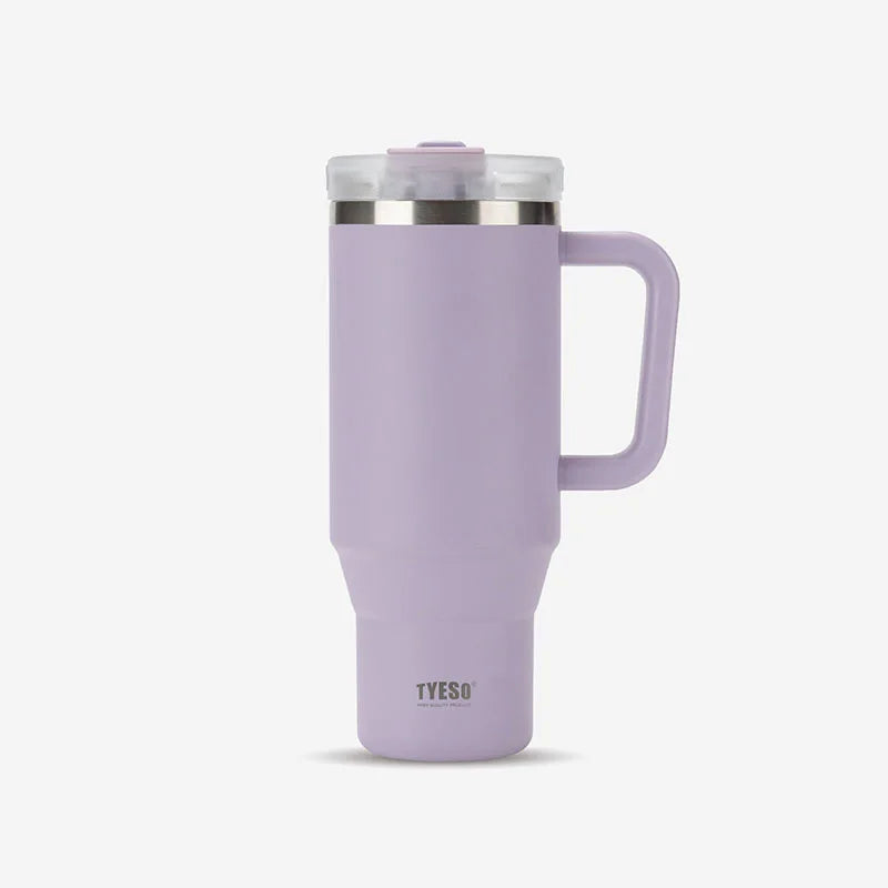 Tyeso Inox — térmica com alça e canudo.