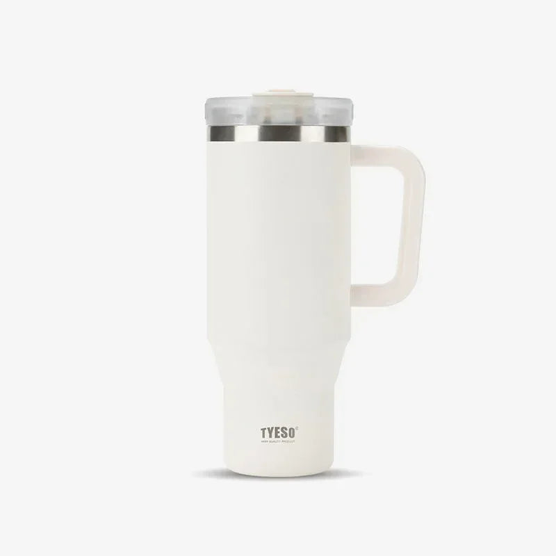 Tyeso Inox — térmica com alça e canudo.