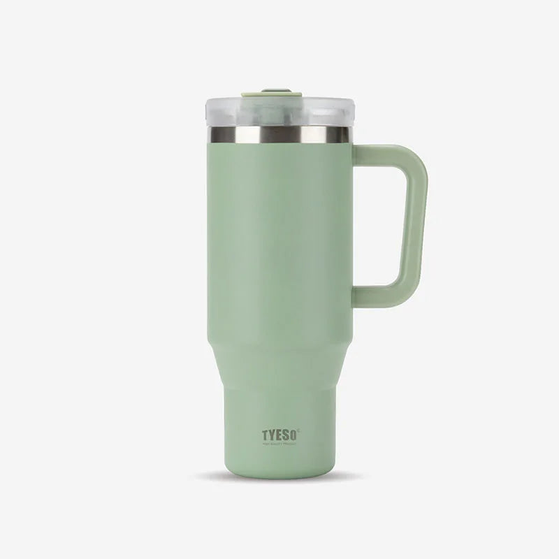 Tyeso Inox — térmica com alça e canudo.